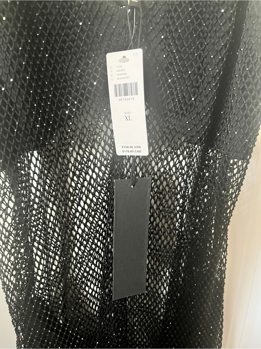 Anthropologie NwT Caballero Black Mesh Slip Dress with built in layer - Picture 6 of 11